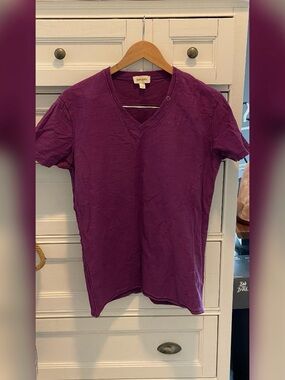 Diesel Purple V-Neck Cotton Tee